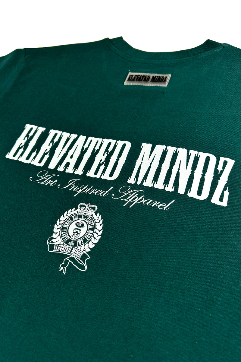 ELEVATED ART INSPIRED TEXT T-SHIRT GREEN