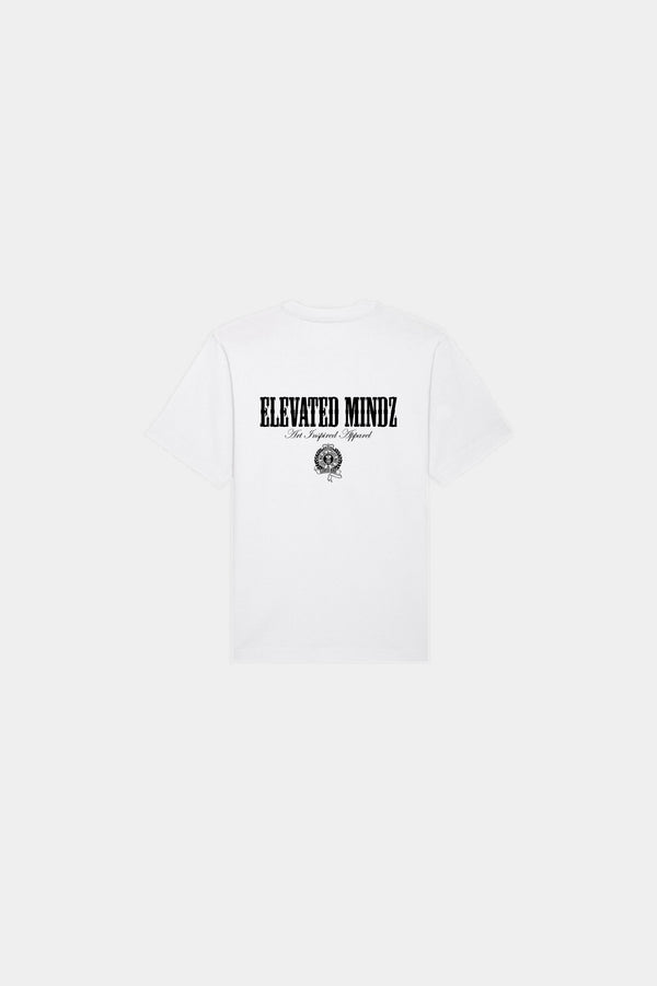 ELEVATED ART INSPIRED TEXT T-SHIRT WHITE