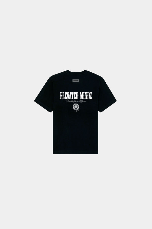 ELEVATED ART INSPIRED TEXT T-SHIRT BLACK