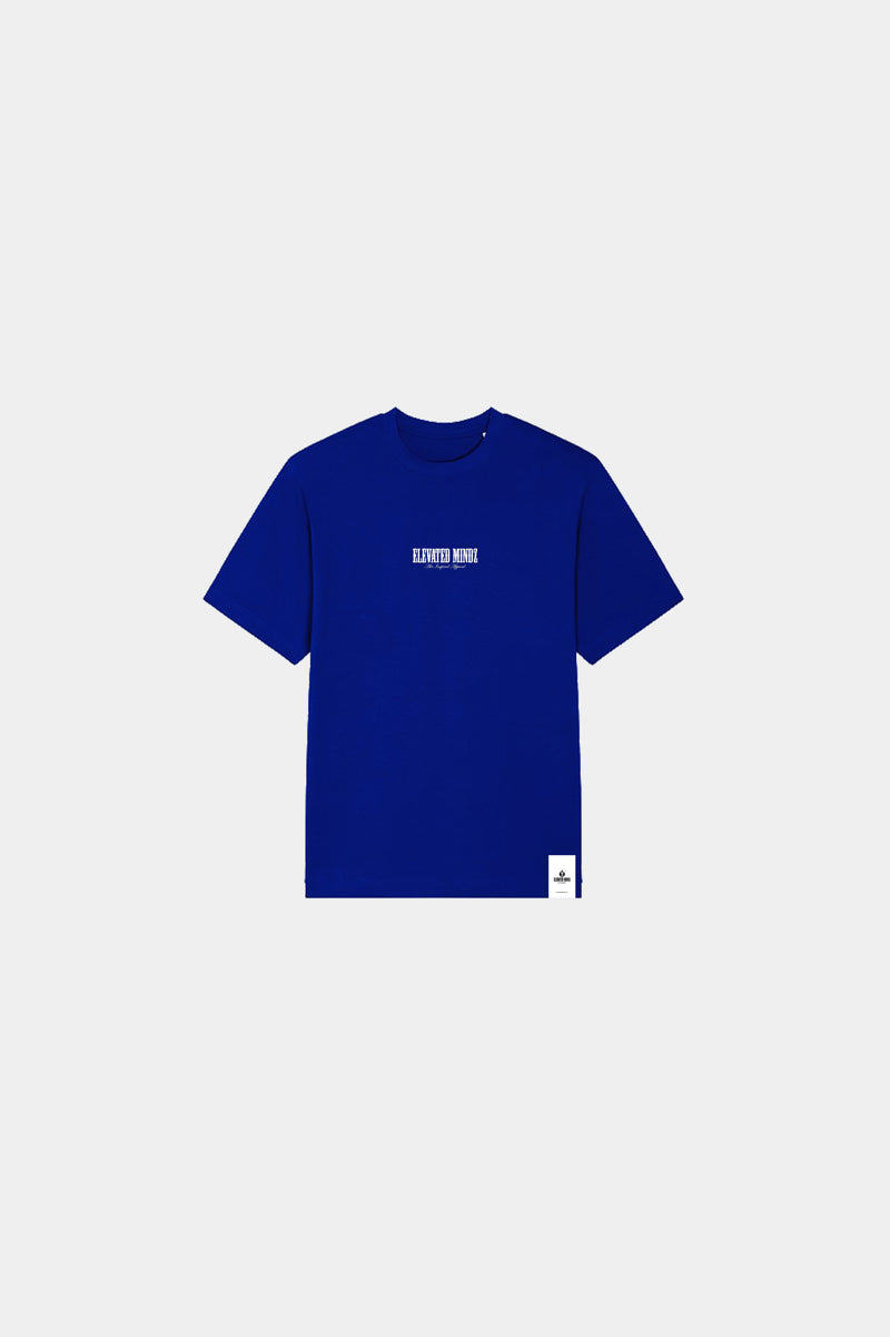 ELEVATED ART INSPIRED TEXT T-SHIRT BLUE ROYAL